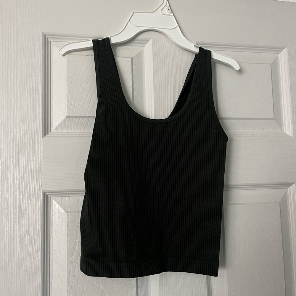 Black Ribbed Women's Tank Top